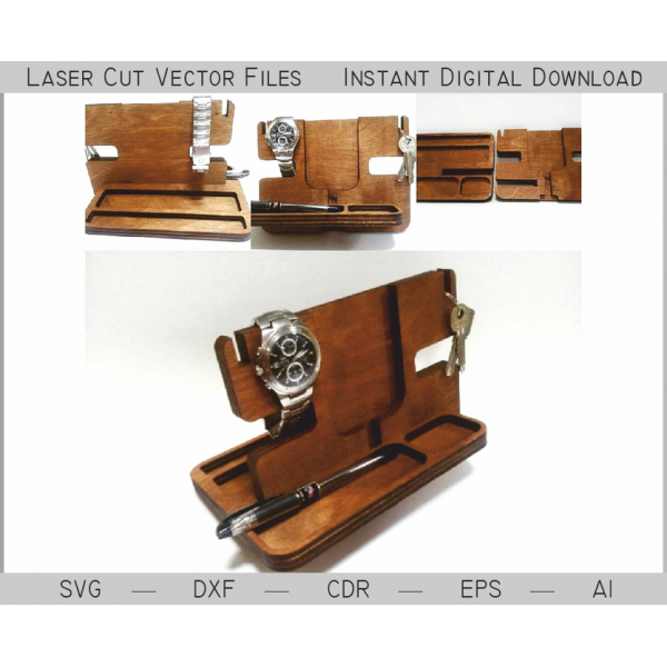 Desktop Organizer Docking Station - Laser Cut Vector Template Desktop Organizer Docking Station - Laser Cut Vector Template
