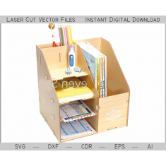 Desktop Organizátor Laser Cut Vektorové Souboru