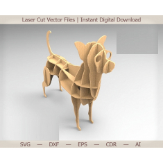 Čivava Organizátor - 3D Laser Cut Vektorové Souboru