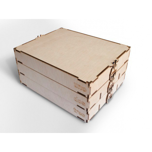 3-Tier Stackable תיבת לייזר חיתוך תבנית על פריטים קטנים