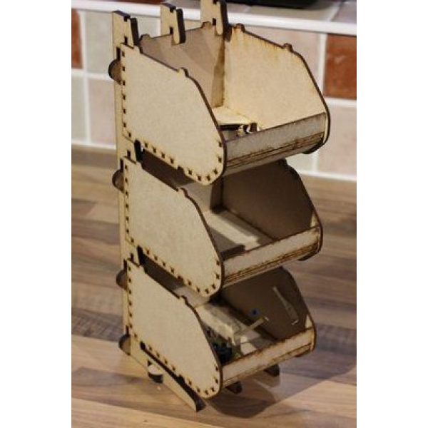 Stackable 3 ขั้นโต๊ะจัดการ–เลเซอร์ตัดเว็กเตอแฟ้ม