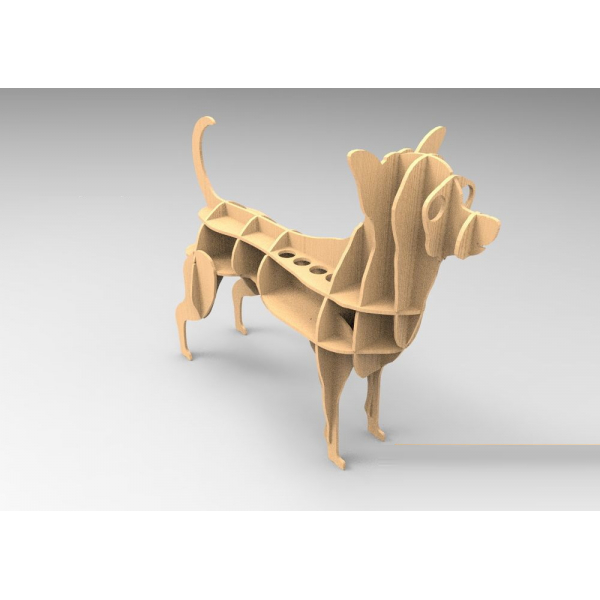 Hund — Organizer- Laser-Cut-Vektor-Vorlage für 3D-Desk-Caddy Hund — Organizer- Laser-Cut-Vektor-Vorlage für 3D-Desk-Caddy