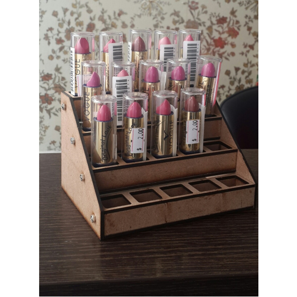 Rouge à lèvres Organisateur de la Coupe de Laser de Fichier — 3-Tier Cosmétiques Affichage SVG Rouge à lèvres Organisateur de la Coupe de Laser de Fichier — 3-Tier Cosmétiques Affichage SVG