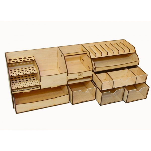 Templat Vektor Penyelenggara Desktop Modular untuk Pemotongan Laser Templat Vektor Penyelenggara Desktop Modular untuk Pemotongan Laser