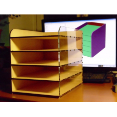Stackable 5-מדף השולחן ארגונית - חיתוך לייזר קובץ וקטורי