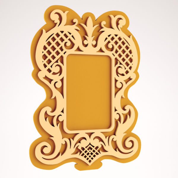 Udsmykkede Fotoramme Laser Cut Vektor Skabelon