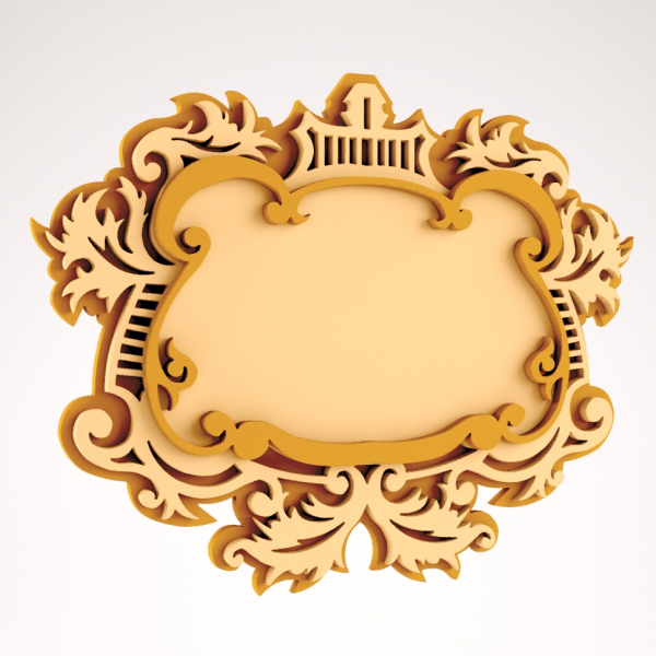 Udsmykkede Vintage Photo Frame Laserskæring Fil