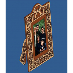 قاب عکس با پایه - گل مزین لیزر برش بردار قالب