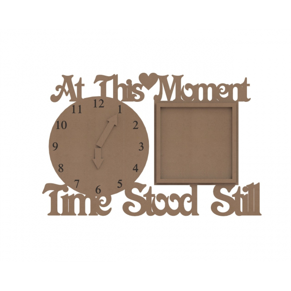Marco de la foto con el Reloj - Laser-Cut Vector Plantilla Marco de la foto con el Reloj - Laser-Cut Vector Plantilla