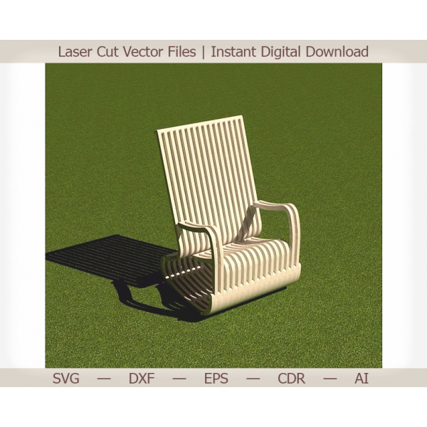 Schommelstoel met een Laser Gesneden Vector File voor CNC en lasersnijden Schommelstoel met een Laser Gesneden Vector File voor CNC en lasersnijden