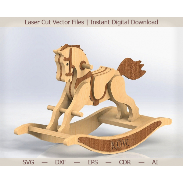 File Vektor Pemotongan Laser Kuda Goyang-SVG DXF EPS CDR AI File Vektor Pemotongan Laser Kuda Goyang-SVG DXF EPS CDR AI