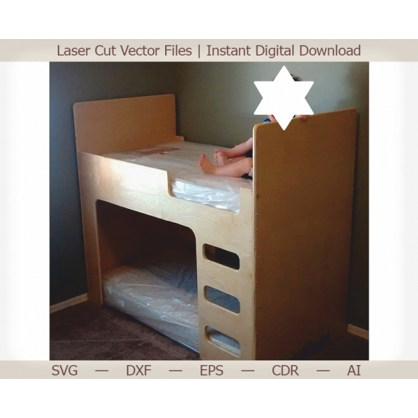 Beliche Cama de Bebê de Corte a Laser Vetor de Modelo para CNC Laser e Beliche Cama de Bebê de Corte a Laser Vetor de Modelo para CNC Laser e