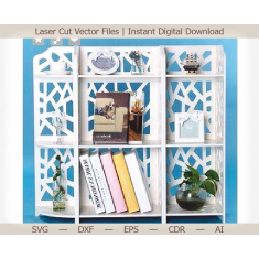 Geometric Lattice Bookshelf ແບບ Vector