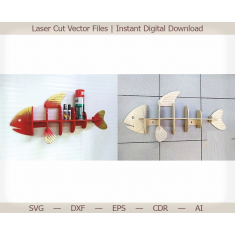 Fish Wall Shelf — Laser Cut Vector Template