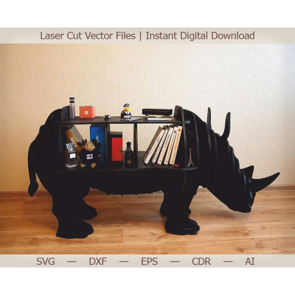 Rhino ชั้นเลเซอร์ตัดเว็กเตอแฟ้มสำหรับ DIY เฟอร์นิเจอร์ Rhino ชั้นเลเซอร์ตัดเว็กเตอแฟ้มสำหรับ DIY เฟอร์นิเจอร์