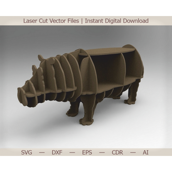 Hippo Raft Cu Laser Tăiat Vector File — Instant Download Digital Hippo Raft Cu Laser Tăiat Vector File — Instant Download Digital