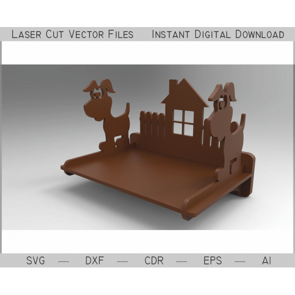 Dog Hylde Laser Cut-Fil for CNC og laserskærere Dog Hylde Laser Cut-Fil for CNC og laserskærere