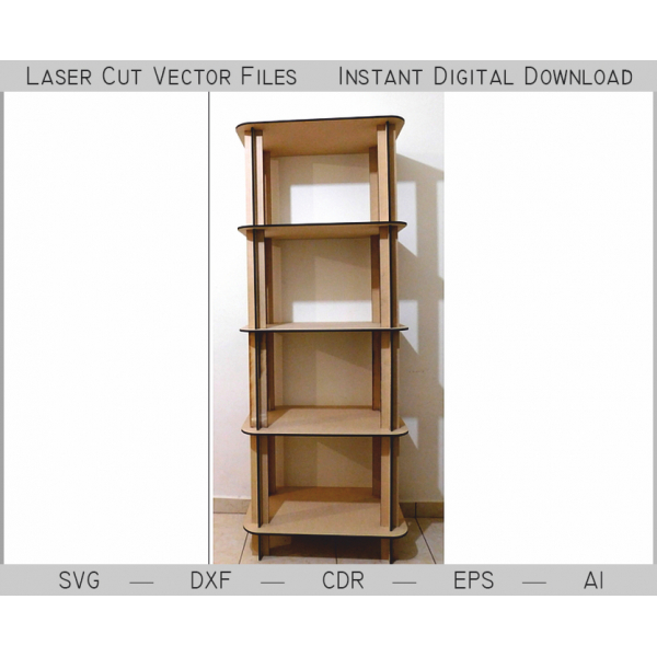 ປະສົມ Shelf Laser ຕັດໄຟລ໌Vector-໕-ຂັ້ຫັດແບບ Shelf