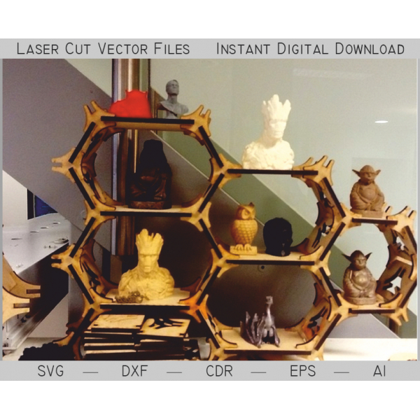 Rak Hex yang Dapat Diperluas-File Vektor Potongan Laser Rak Hex yang Dapat Diperluas-File Vektor Potongan Laser