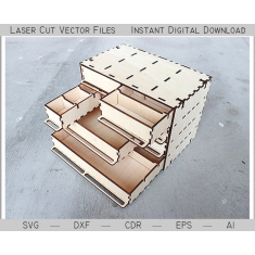 Modular ลิ้นชักกล่องจัดการ-เลเซอร์ตัดเว็กเตอแฟ้ม