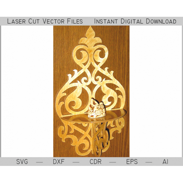 Kroucené Ozdoby Nástěnné Police - Laser Cut Vektorové Souboru Kroucené Ozdoby Nástěnné Police - Laser Cut Vektorové Souboru
