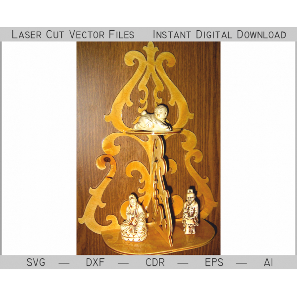 Hylde Bunk Laser Cut Vektor Skabelon for Differentieret Dekorativ Hylde Hylde Bunk Laser Cut Vektor Skabelon for Differentieret Dekorativ Hylde