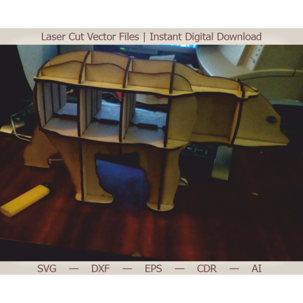 Medvěd Police Laser Cut File — DIY Dřevěné Police Vektor pro Laserové Řezání Medvěd Police Laser Cut File — DIY Dřevěné Police Vektor pro Laserové Řezání