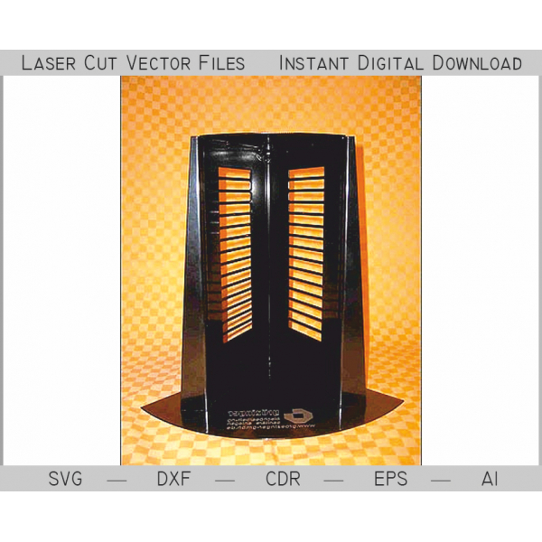 Rotating DVD Shelf Laser Cutting Vector File Rotating DVD Shelf Laser Cutting Vector File