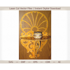 Adornado Estante De Pared Vector Plantilla