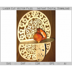 Decorative Floral Wall Shelf Vector Template