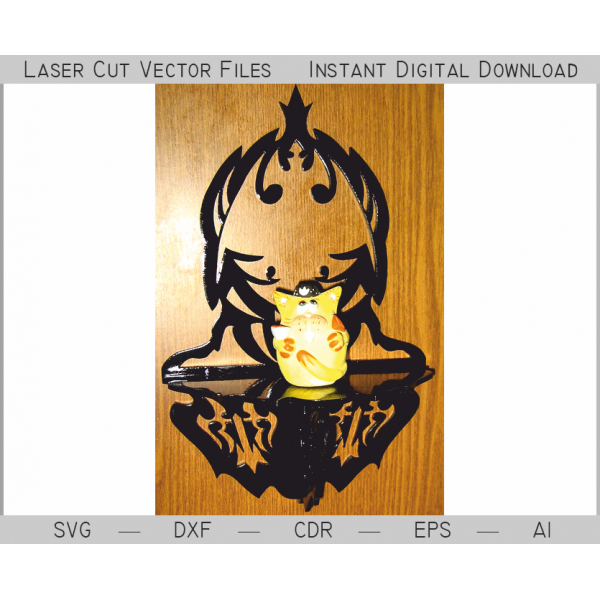 Ozdobné Nástěnné Police Laser Cut Vektorové Šablony (SVG, DXF, AI, EPS, CDR)
