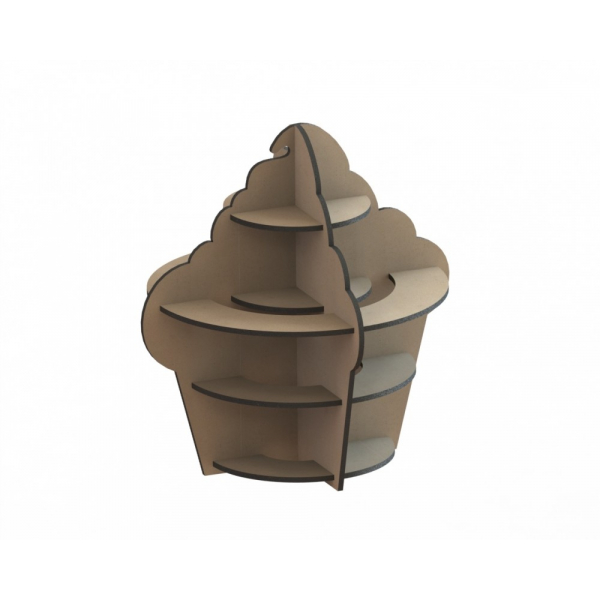 Cupcake Stand Laserové Řezání Soubor SVG, DXF a PDF pro Laser Cut Zobrazení Cupcake Stand Laserové Řezání Soubor SVG, DXF a PDF pro Laser Cut Zobrazení