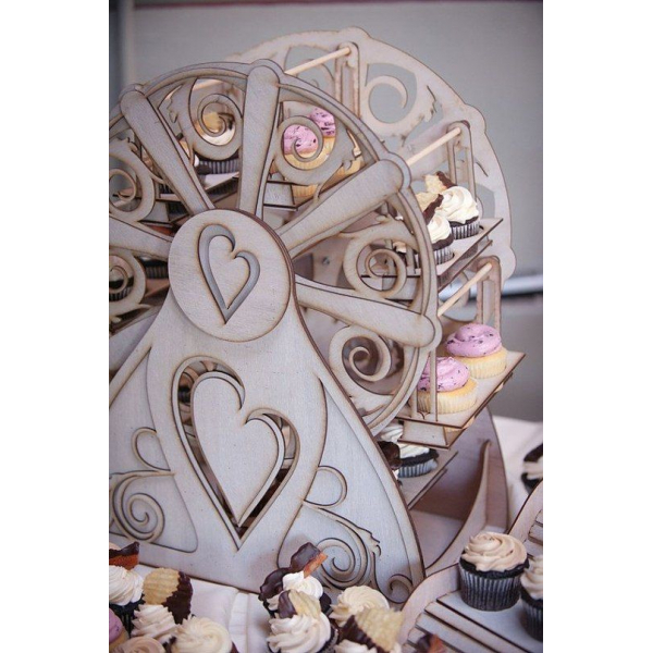 Ferris Wheel Cupcake Stand-Laser-Cut-Vektor-Datei Ferris Wheel Cupcake Stand-Laser-Cut-Vektor-Datei