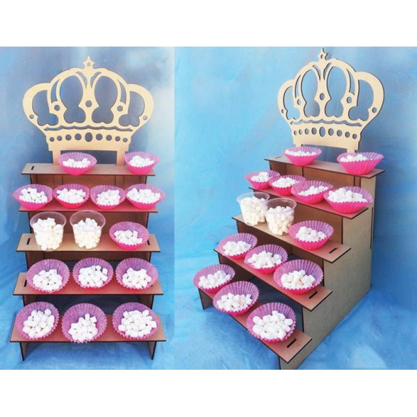 Templat Vektor Potong Laser Stand Cupcake Mahkota Kerajaan Templat Vektor Potong Laser Stand Cupcake Mahkota Kerajaan