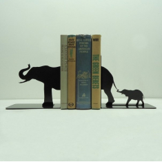 Elefant Familj Bokstöd - Laser Cut Vektor Fil