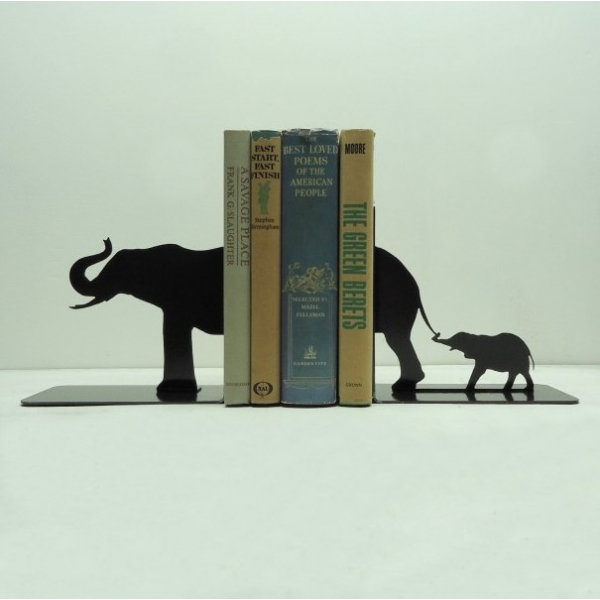 Famiglia Di Elefanti Reggilibri Taglio Laser File