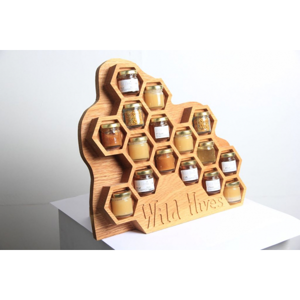 Honeycomb Jar Stå Laserskæring Fil — Honning Vise Vektor