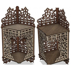 Carved Corner Shelf - Laser Cut Vector Template