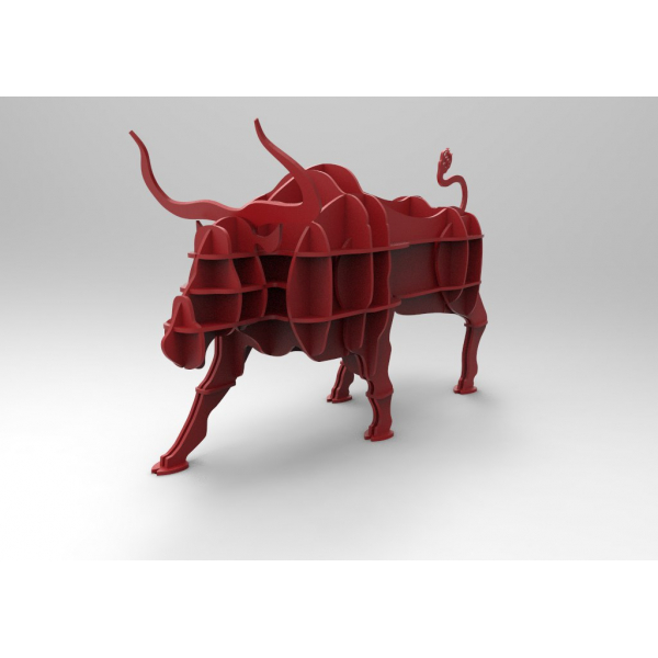 Bull Shelf Laser Cut Vector Template — 3D Interlocking Shelf Bull Shelf Laser Cut Vector Template — 3D Interlocking Shelf