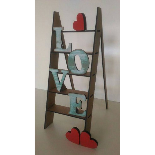El AMOR Inclinada Escalera Estante de Corte Láser de Archivo de Vector El AMOR Inclinada Escalera Estante de Corte Láser de Archivo de Vector