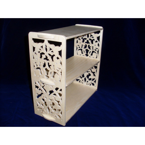 Trei Niveluri Ornamentale Raft Cu Laser Tăiat Vector Șablon Trei Niveluri Ornamentale Raft Cu Laser Tăiat Vector Șablon