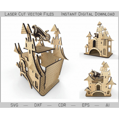 Casa Del Tè Di Castello - Taglio Laser Modello Vettoriale