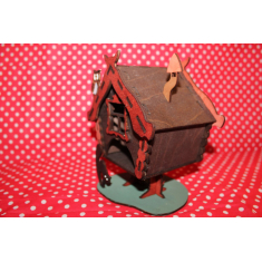 ดื่มชาที่บ้านกระท่อมของ Baba Yaga-เลเซอร์ตัดเว็กเตอร์ต้นแบบ