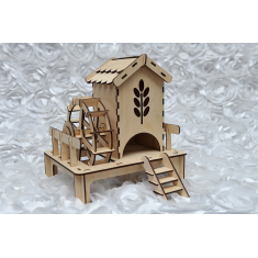 ดื่มชาที่บ้าน Watermill-เลเซอร์ตัดเว็กเตอร์ต้นแบบ