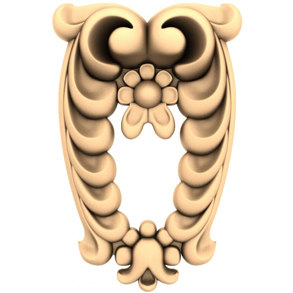 Stórkostlegt blóma Scroll Accent 3D líkan fyrir CNC