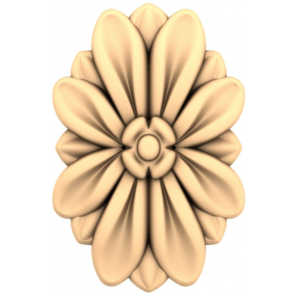 Petal Blossom Rosette 3D STL model pro CNC