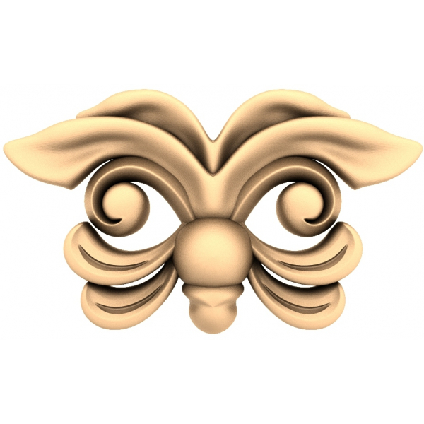 Applique floreale Elegance 3D STL modello per CNC Applique floreale Elegance 3D STL modello per CNC