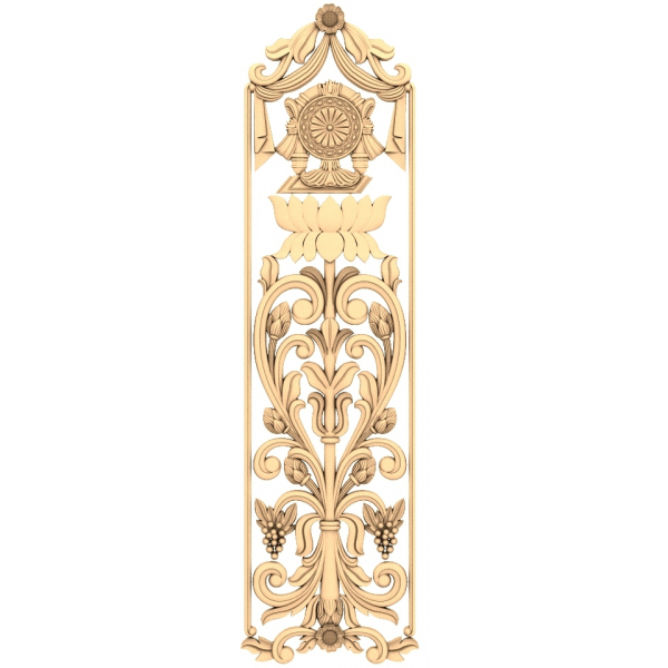 Pannello ornamentale Flourish - Modello 3D STL squisito per CNC