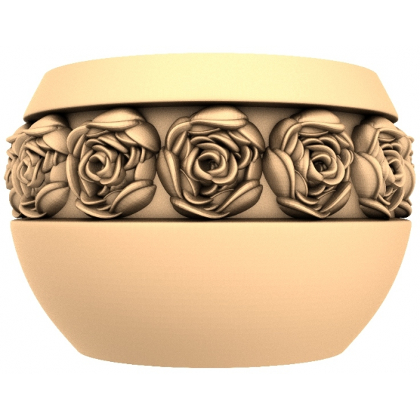Rose Elegance Bowl 3D STL model pro CNC
