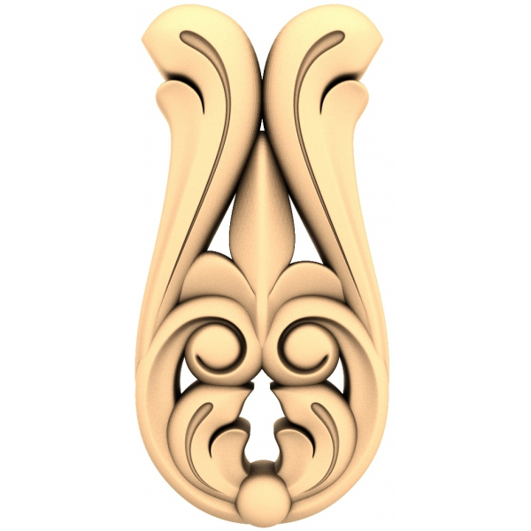 Ornate Scroll Leaf 3D Model for CNC and 3D Printing